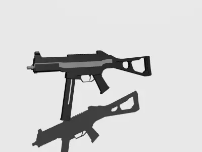UMP 3D Model - Low Poly Game Ready Weapon Free 3D model