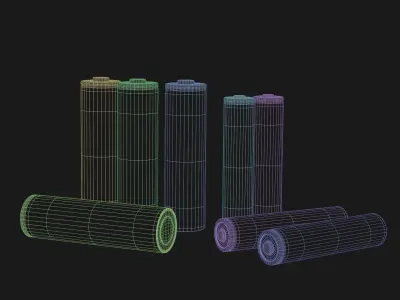 Batteries AA - AAA High-Quality 3D model