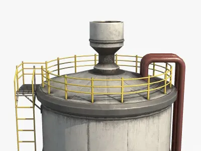 Oil Storage Tank v4 Low-poly 3D model