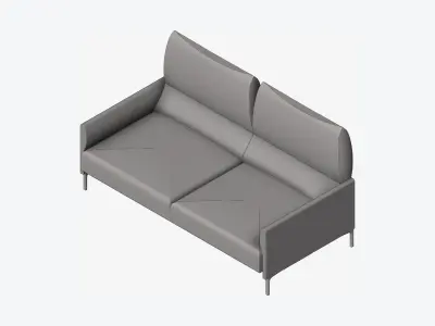 Furniture - Sofa - Contemporary - Snow - Small Low-poly 3D model