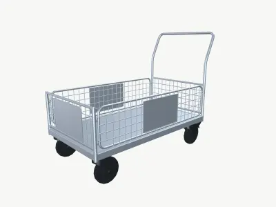 Hand Truck Low-poly 3D model 9