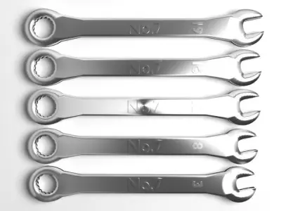 Spanner set of wrenches 3D model