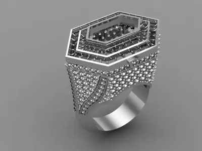 Antique Diamand Ring Women 3D Print model 3D print model purchase