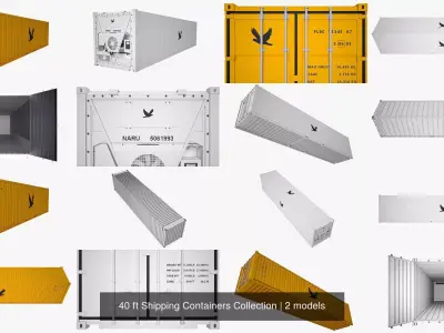 40 ft Shipping Containers Collection 3D Model Pack