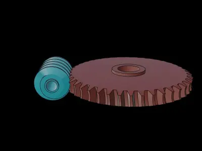 Animated Gears 3 3D model
