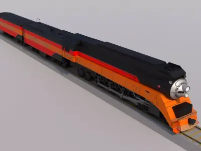 Daylight Steam Locomotive Train 3D model