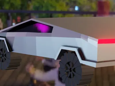 Low Poly Tesla Cybertruck Free low-poly 3D model