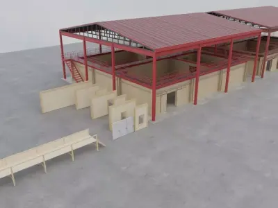 Shoothouse - Modular Indoor Firing Range Low-poly 3D model