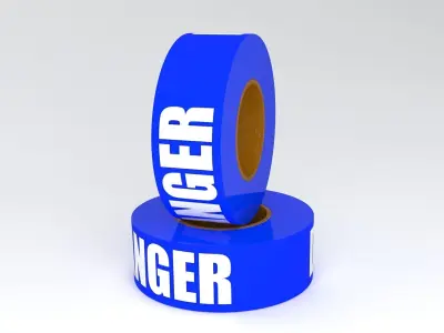 DANGER Tape Blue 3D model