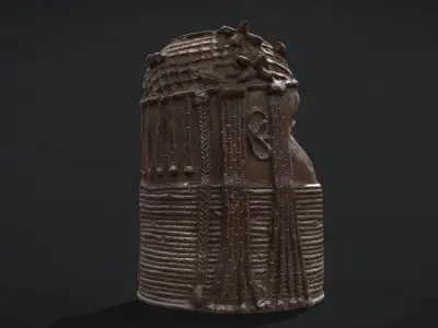 Uhunmwu Elao Bronze cast Low-poly 3D model