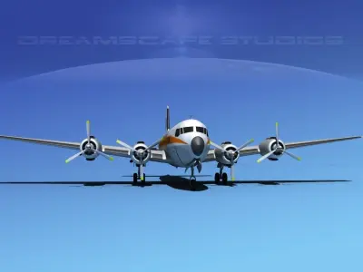 Douglas DC-7B FAA 3D model