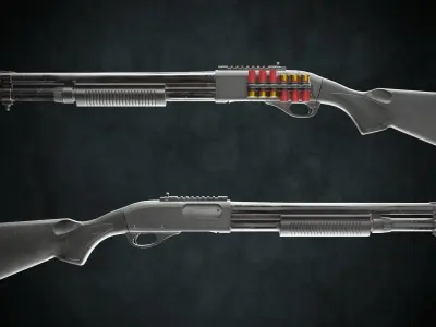 Remington 870  Low-poly 3D model