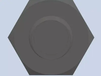 Bolt Partial Thread Hexagonal Head M10x90mm 3D model