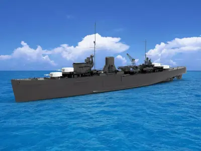 Leander-class cruiser 3D model