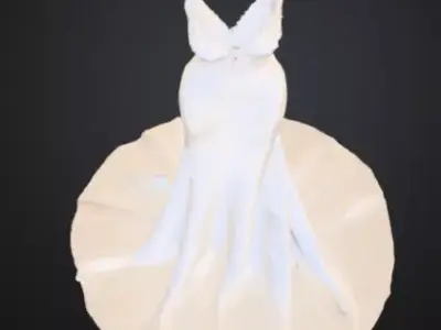 Evening Elegance Dress of Grace and Timeless Beauty  Low-poly 3D model