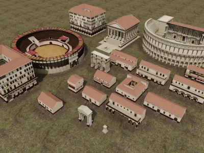 Ancient Rome Buildings Pack 3D model