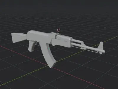 AK47 FIREARM LOW POLY - READY TO PLAY Low-poly 3D model