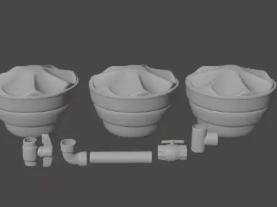 Water Pipe And WaterBox assets Low-poly 3D model