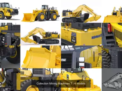 Collection Mining Machines 7 3D Model Pack