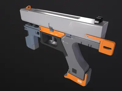 Sci-Fi Pistol  Free low-poly 3D model