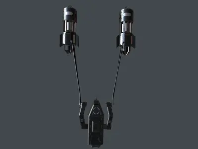 Spaceship pod racer Low-poly 3D model