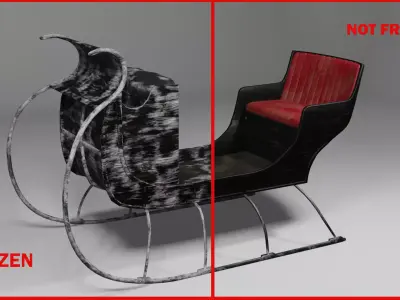 Frozen sleigh Low-poly 3D model