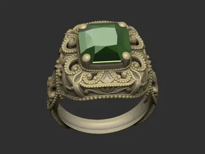basic royal luxury v1 ring pattern gothic design 3D print model