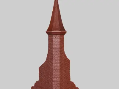 tower in ruins for diorama 3D model