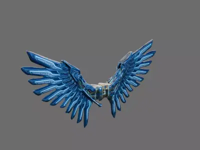 Sci-Fi Neon Circuit Wings 3D Model Low-poly 3D model