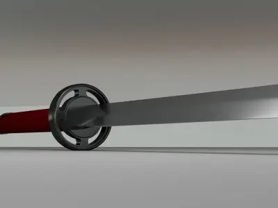 katana samurai sword 3D model shop