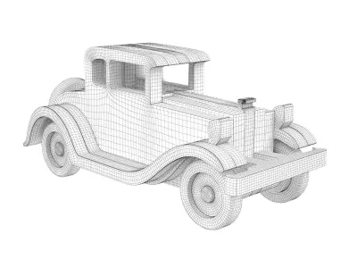 Wooden toy car 04 3D model