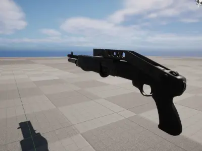 shotgun Model and Textures Low-poly 3D model Low-poly 3D model