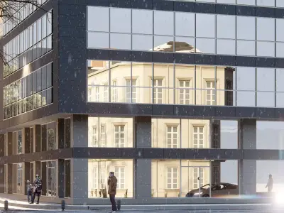 Glass Building 01 Low-poly 3D model
