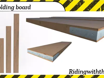 Scaffolding boards pack mixed sizes Low-poly 3D model