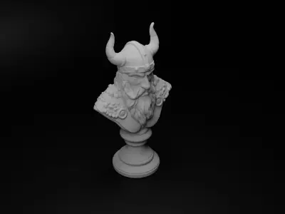 Viking Warrior Bust Chess 3D print model