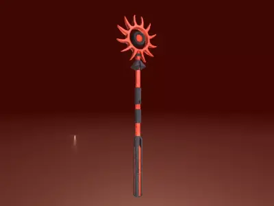 dark sun staff Low-poly 3D model