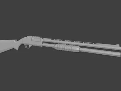 Pump Shotgun Low-poly 3D model