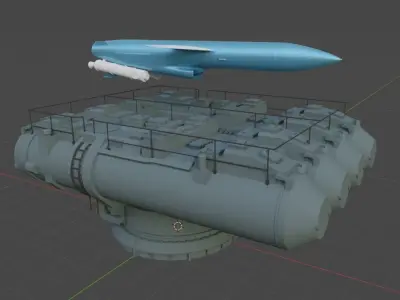 SM-70 starter with P-35 Rocket 3D model