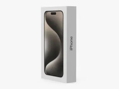 Apple iPhone 15 Pro Max Natural Titanium Packaging Box 3D model