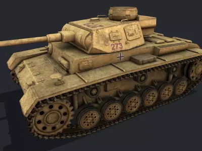 Panzer 4 tank Low-poly 3D model