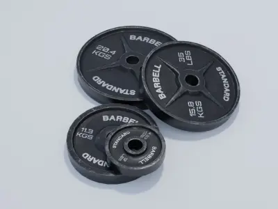 Barbell with 4K and 2K Textures Low-poly 3D model
