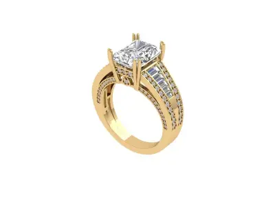 Radiant Art Deco Ring 3D print model 6