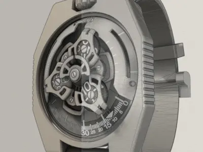 Complex wrist watch 3D model