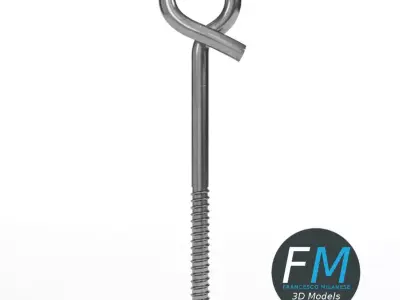 Pigtail eye screw 3D model