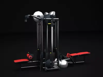 Multistation Fitness Cable Machine 3D model purchase