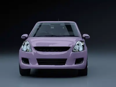 Generic pink hatchback 3D model