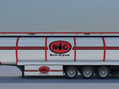 Trailer-fuel tank Low-poly 3D model