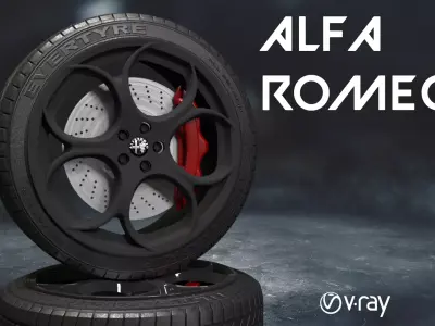 alfaromeo car tyre 3D model