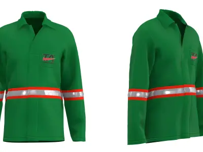 Jaleco work jacket - with reflective stripe 3D model