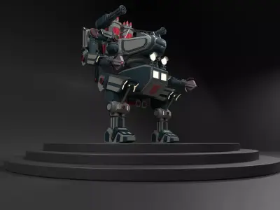 3d Fighting Robot Low-poly 3D model
